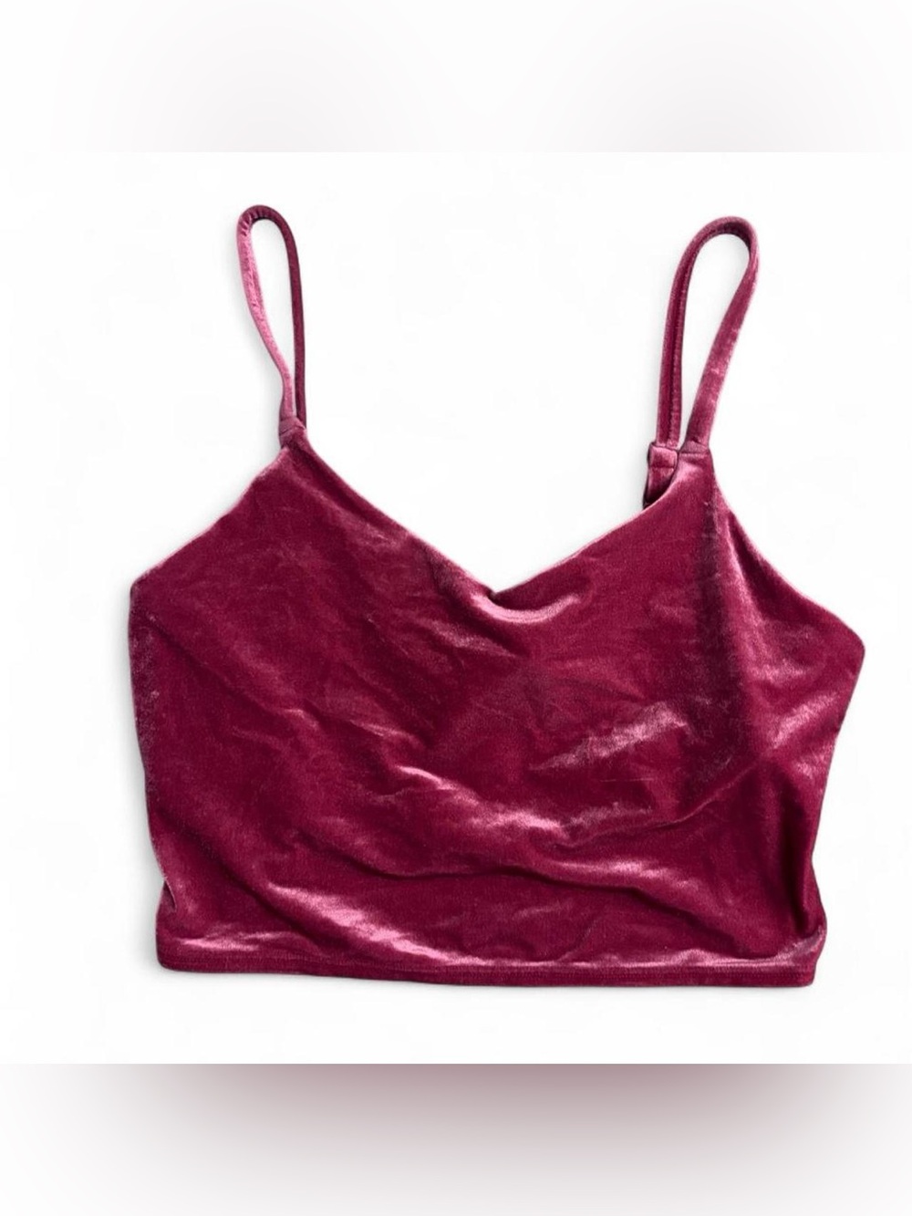 Athleta Elation Athletic V-Neck Velvet
Crop Top Womens Size Medium